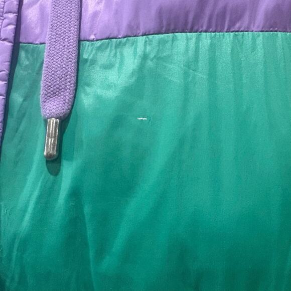 OOF Colorblock Oversized Puffer Vest in Green Purple Size 44 US Size 8 - Picture 7 of 7